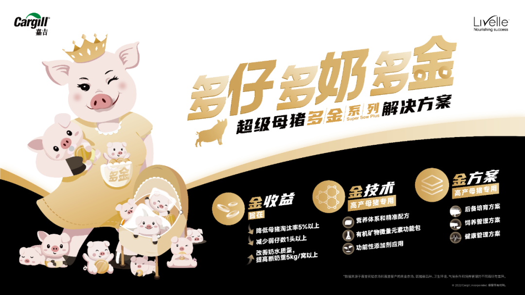 多仔、多奶、多金！嘉吉超级母猪多金方案震撼上市！